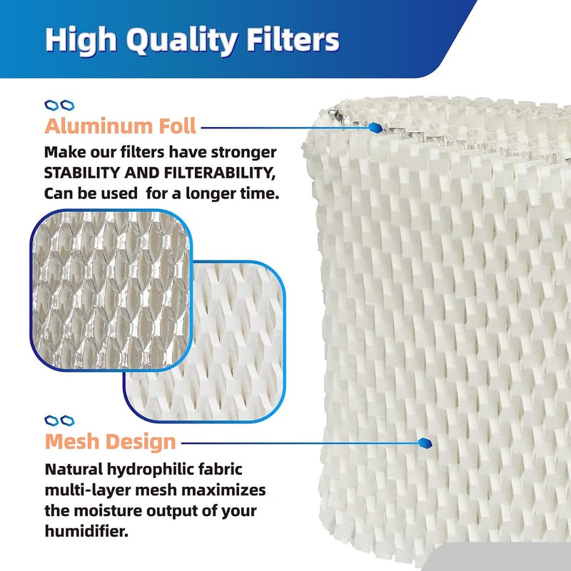 Ximoon WF2 Humidifier Filter Replacement for Vicks & Kaz Starry Night Cool Mist Humidifier V3500N V3700 V3100 V3900, Fit for Honeywell HCM-300T HCM-350 WA-8D Filters for Sunbeam 1118 1119-6 Pack - Image 4
