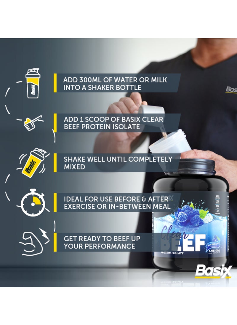 Basix Beef Protein Isolate Blue Razz Rush Flavour 4.4lb  - Image 3