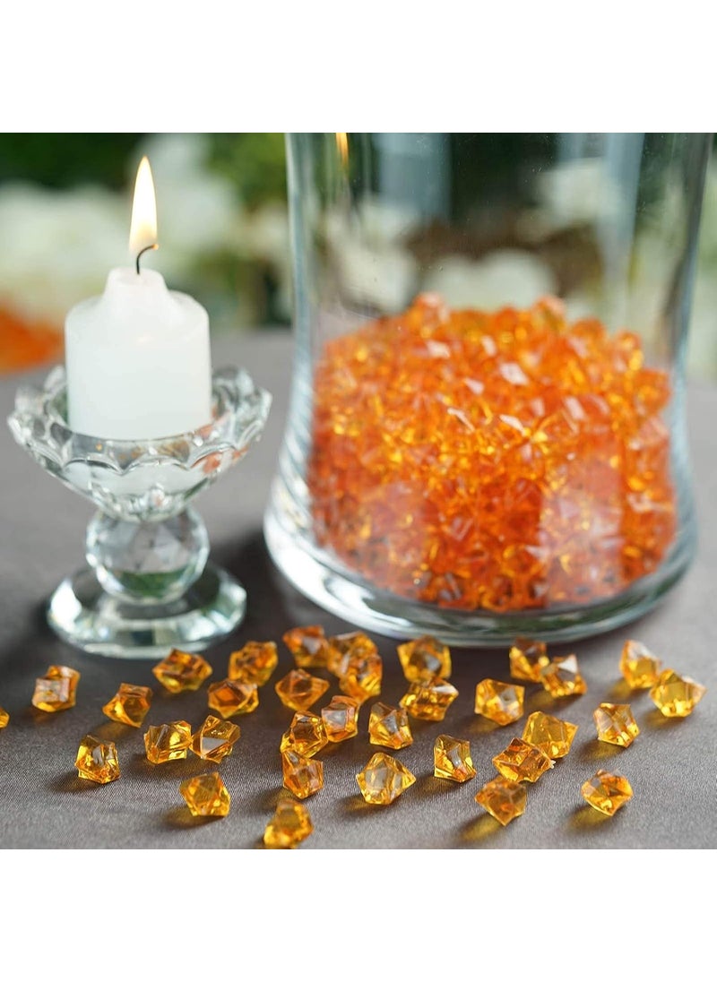 Promote Promote Trader Pack of 200 Gram Acrylic Diamonds Faux Crystals for Home Decor Succulent Plant Stones Decorative Stones for Plant Pot Aquarium Fish Tank Landscaping Vase Fillers OrnamentsOrange  - Image 2