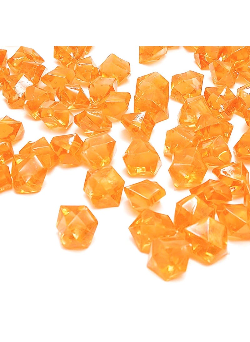 Promote Promote Trader Pack of 200 Gram Acrylic Diamonds Faux Crystals for Home Decor Succulent Plant Stones Decorative Stones for Plant Pot Aquarium Fish Tank Landscaping Vase Fillers OrnamentsOrange  - Image 1
