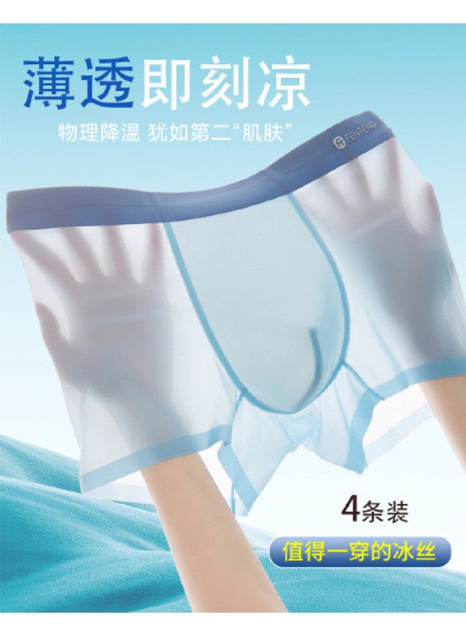 Fenton Ultra-thin Ice Silk  Mesh Breathable Plus-size Men's Underwear Summer Seamless Briefs For Youth - Image 1