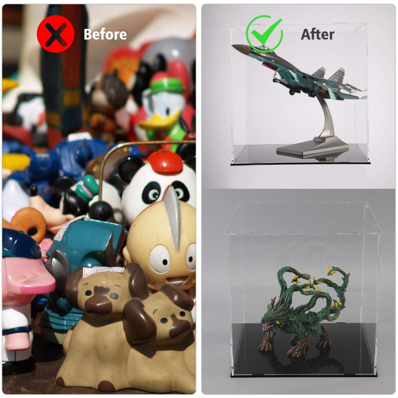 aDesign A+ DESIGN Clear Acrylic Display Case Assemble Collectibles Box Alternative Glass Case for Display Action Figures Home Storage & Organizing Toys (10x10x10 inch; 25x25x25 cm)  - Image 4