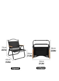 LOOPITYS Portable camping chair with foldable wooden handle picnic chair, perfect for picnicking and camping  - Image 4