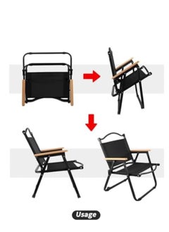 LOOPITYS Portable camping chair with foldable wooden handle picnic chair, perfect for picnicking and camping  - Image 5