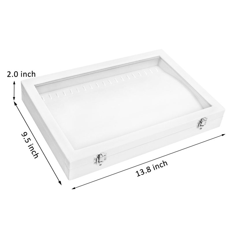 Vicoter Velvet Necklace Display Jewelry Tray 20 Hook Necklace Tray Necklace Pendant Jewelry Tray for Women and Girls - Image 2