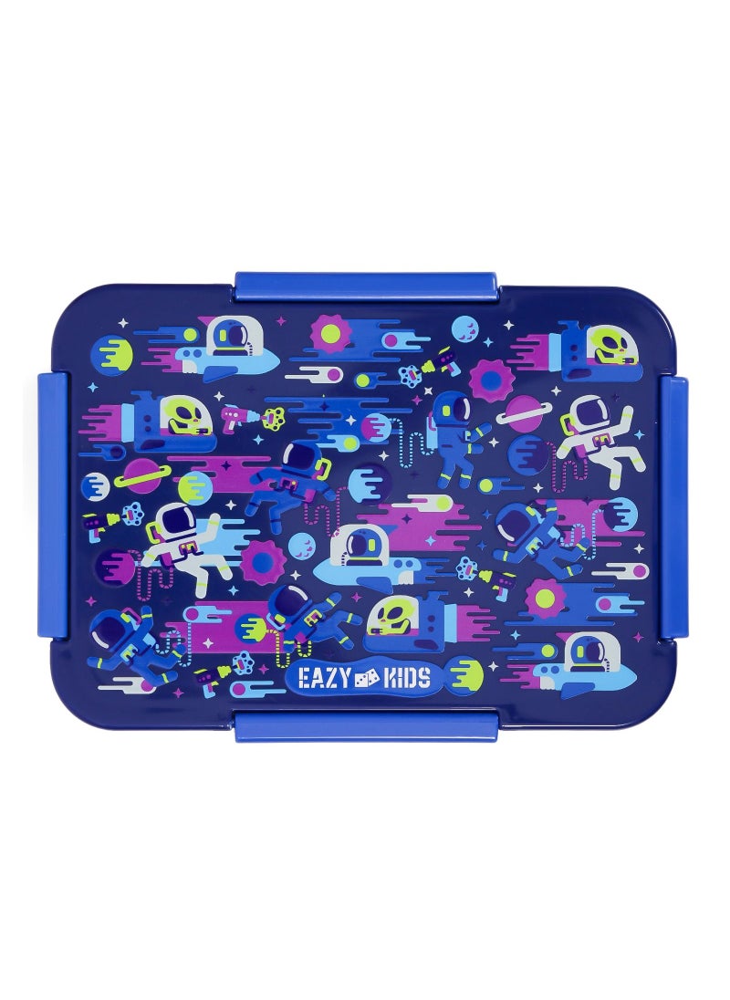 Eazy Kids - Eazy Kids Lunch Box and Tritan Water Bottle w/ Carry handle Astronauts-Blue 420ml - Image 1