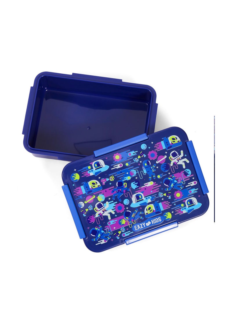 Eazy Kids - Eazy Kids Lunch Box and Tritan Water Bottle w/ Carry handle Astronauts-Blue 420ml - Image 1