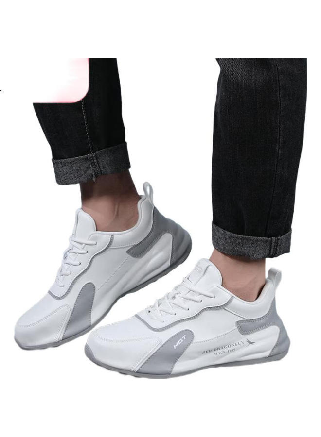 Red Dragonfly Men'S Shoes With Leather Surface Sports Casual Shoes Men'S Dad Shoes Thick-Soled Heightening Shoes Men Wxa342462 White Gray Size 39 - Image 3