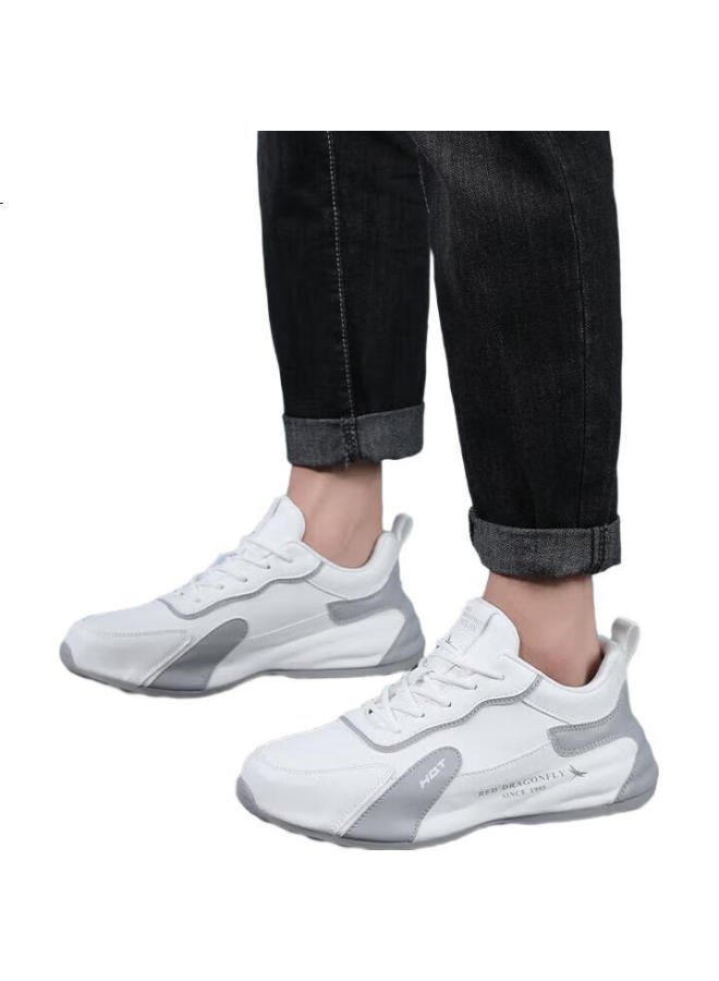 Red Dragonfly Men'S Shoes With Leather Surface Sports Casual Shoes Men'S Dad Shoes Thick-Soled Heightening Shoes Men Wxa342462 White Gray Size 39 - Image 2