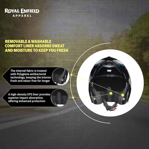 Royal Enfield Stealth MOD TECHBOX Modular Helmet | Certification: ISI & DOT | Shell Construction: High Impact Grade ABS & Fiberglass Composite | Weight: 1200 +/-50 | Grey XL - Image 3