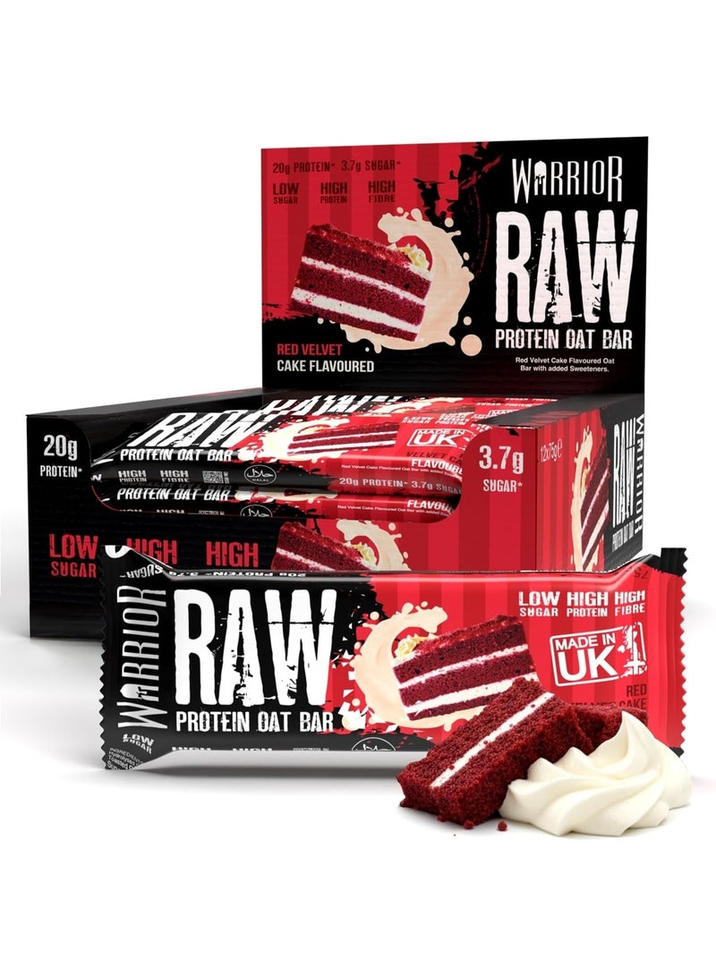 Warrior Raw Protein Flapjack Red Velvet Cake 12 x 75g - Image 1