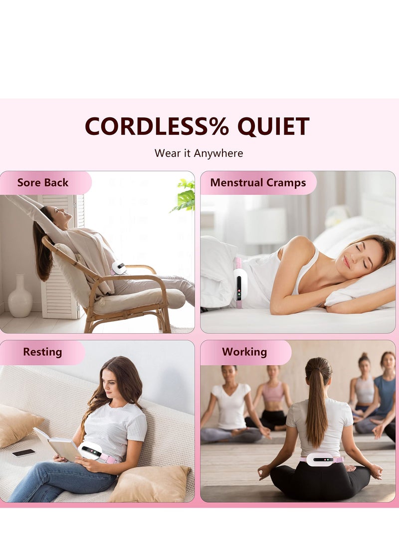 Y&D Portable Cordless Heating Pad Pad for Back Pain with 3 Heat Levels and Vibration Massage Modes White  - Image 4