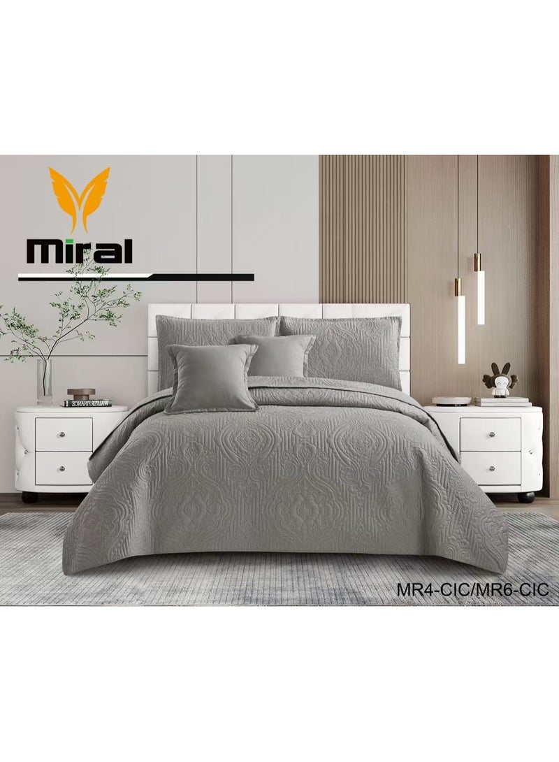 Miral Plain Double Comforter Set – 6 Pieces – Compressed Packaging – Size 240×220 cm