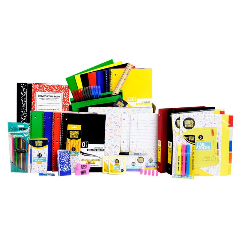School Supply Boxes Ultimate High School and College Bundle | 1 Box | School Supply Boxes - Back to School Essentials | Includes Notebooks, Tab Dividers, Pencils, Highlighters, & More - Image 1