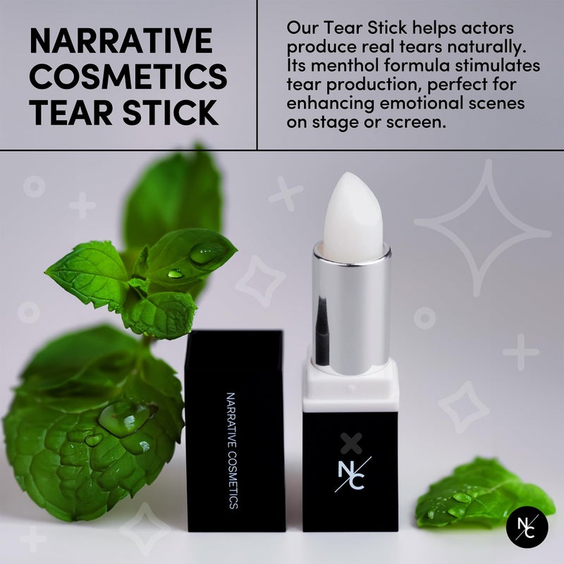 Narrative Cosmetics عصا الدموع من ناراتيف كوزمتيكس، شمع معزز بالمنثول لدموع طبيعية عند الطلب، مكياج احترافي لتأثيرات خاصة للأفلام، المسرح، التلفزيون، والتمثيل - Image 3