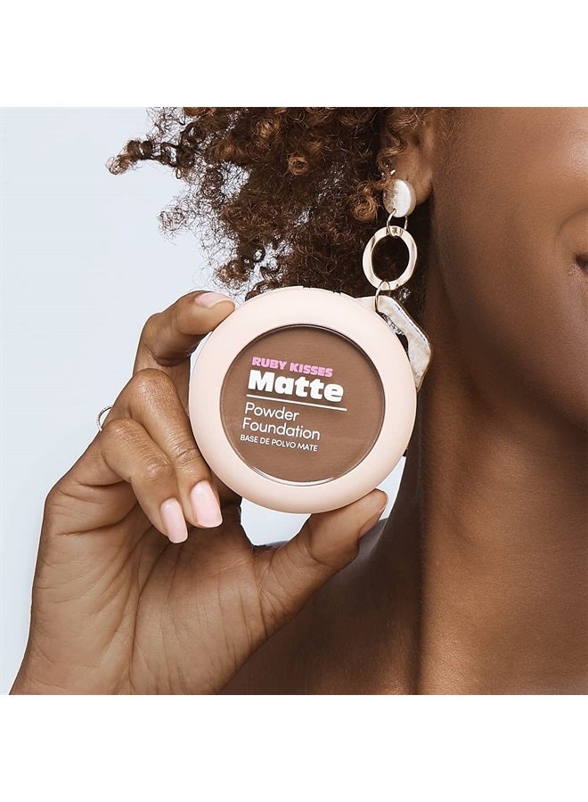 Ruby Kisses Powder Foundation Full Coverage Matte Foundation Long Lasting Face Makeup 0.35 oz. (Chestnut) - Image 3