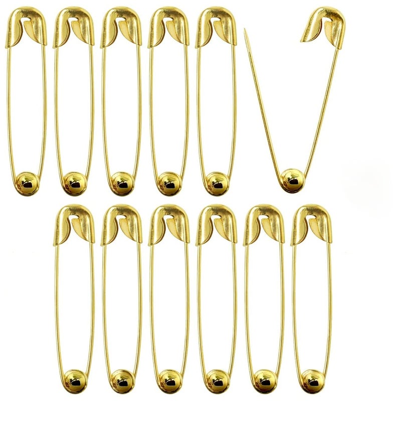 THANUS CRAFT THANU'S CRAFT Premium Gold Saree Safety Nappy Lock Diaper Pin Baby Clothes Crafts Sewing Sadi Sari Pins for Women & Girls - Image 1