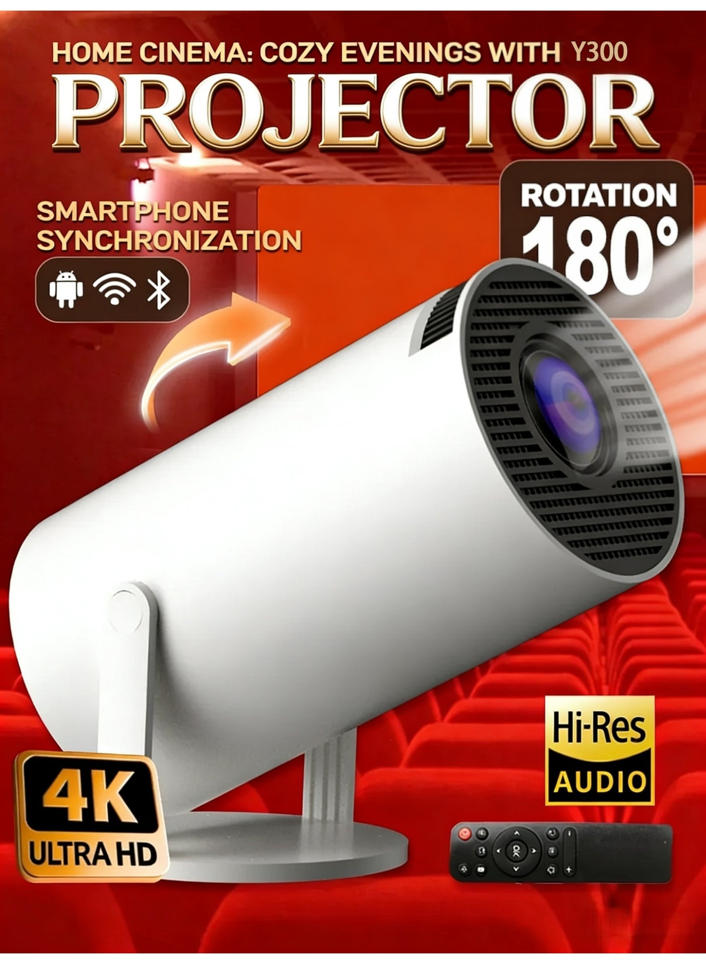 【All-Rounder】Multi-Scenario 1080P Projector | Smart System + Wireless Screen Mirroring | Auto Focus + Keystone Correction | All-in-One for Business and Home Use