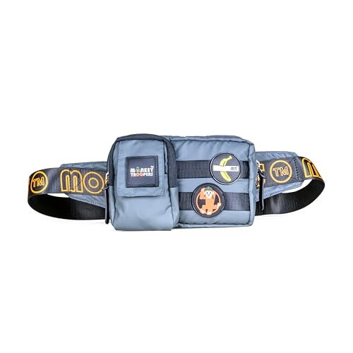 MONKEY TROOPERS Webby Waist Bag, Crossbody, Chest Bag for Men Women Girls Boys, Lightweight, Durable, Travel, Hikking, Casual, Dailyuse, Water Resistant (Grey) - Image 1