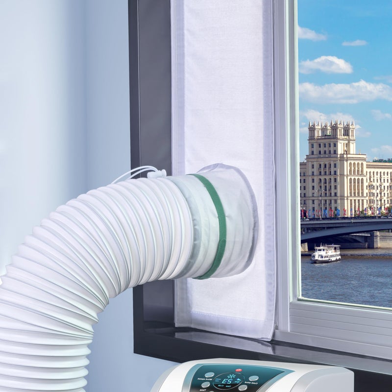 Loviga Portable AC Window Vent Kit 100 Sealing Portable Air Conditioner Window Kit Seal Kit for AC Unit Clothes Dryer 9X63 Inch Length Adjustable Waterproof No Drilling