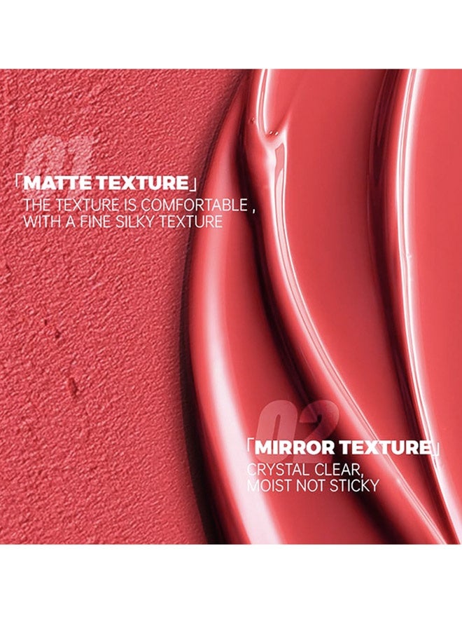 بوداير موسخ الشفاه وأحمر الشفاه السائل اللامع، أحمر شفاه غير لامع ذو طرف مزدوج ومرآة لمعان الشفاه، نسيجان في بقعة شفاه واحدة، ناعم ومخملي يدوم طويلًا ضد التلطخ دون أن يتلاشى، صبغة شفاه عالية التركيز - رقم 09# السابع الحلو - Image 5