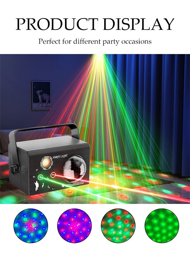 DUNISO Party Lights，Dj Disco Ball Light with Pattern Projection and Sound Activated，LED Stage Lights Colorful Lighting Projection Ball Lights with Remote Control，for Parties Indoor Dance Birthday Rave Bar Karaoke Christmas Wedding Show Club - Image 5