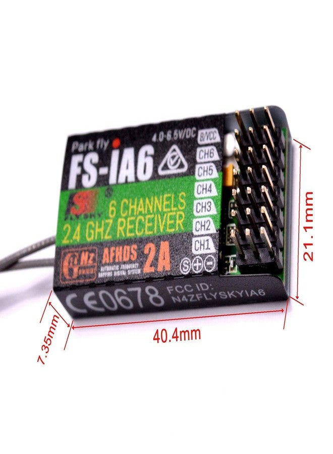 Flysky مستقبل YoungRC Flysky FS-iA6 2.4G 6CH للتحكم عن بعد مع هوائي مزدوج متوافق مع FS-i4 i6 i10 GT2E GT2F GT2G مرسل RC210 (مستقبل FS-iA6) - Image 5