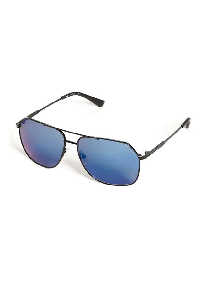 GUESS Unisex Aviator Large Sunglasses with Blue Lenses - GF5079 01X 61mm - Image 1