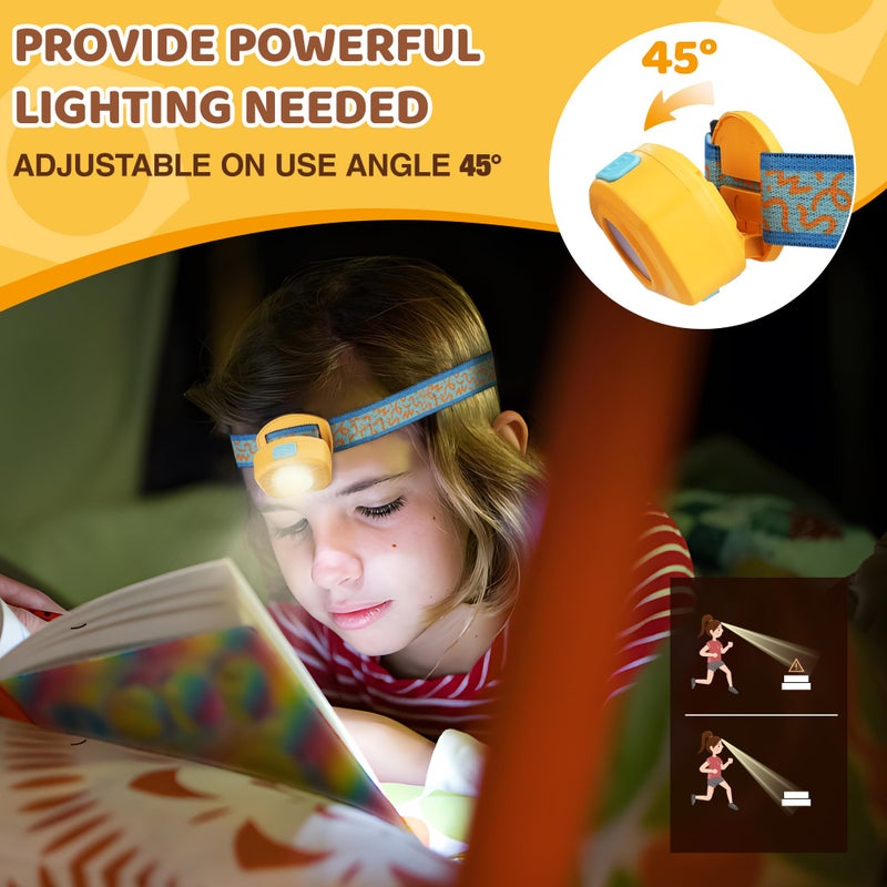 EverBrite LED Headlamp Rechargeable Kids Headlamp with RGB Mode and Adjustable Headband, 3 Modes Multicolor Headlamp for Camping, Reading, Exploring, Halloween, Christmas - Image 4