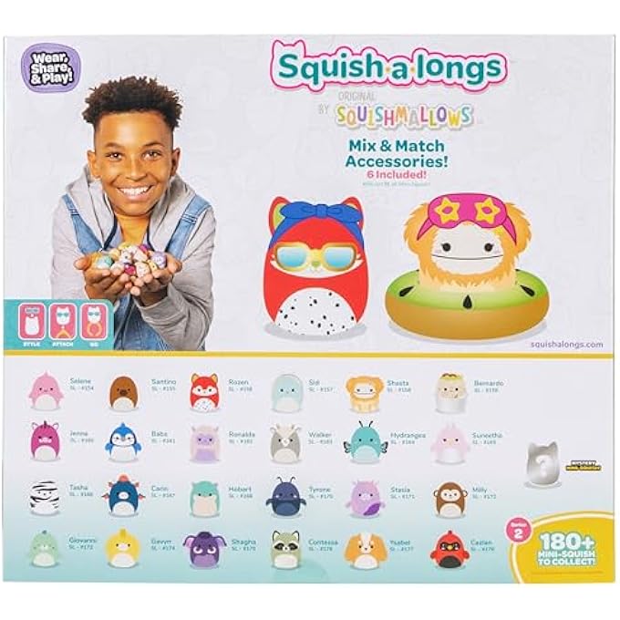 Squish-a-longs 25 Pack - Series 2 - (25) 1 Mini-Squish, 5 Accessories, 1 Ring, & 1 Collectors Guide - 2 Chase Figures - Collect, Trade, & Play - Image 4