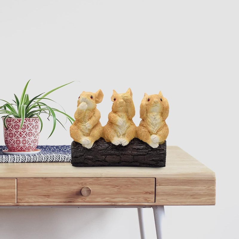Dalvkot Three Squirrels Showpiece Figurine for Home Decor Living Room and Office - Image 1