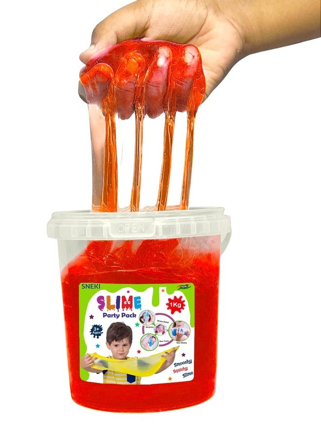 SNEKI (1 Kg Red Slime) Fruit Scented Big Slimy Slime Gel Jelly Putty Toy Slime Bucket kit Set Toys for Girls Boys Kids Slime Toy Gift - Image 2