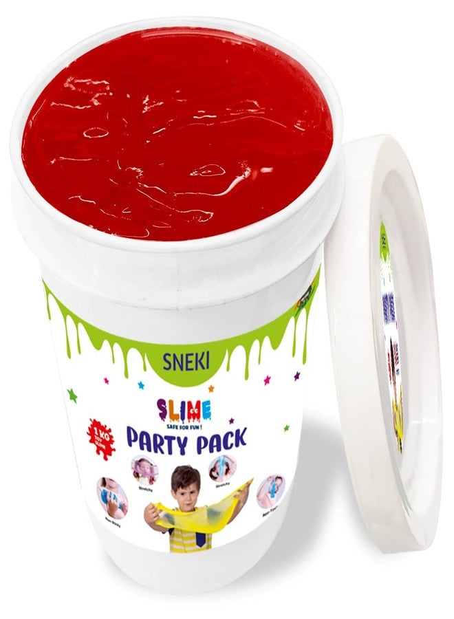 SNEKI (1 Kg Red Slime) Fruit Scented Big Slimy Slime Gel Jelly Putty Toy Slime Bucket kit Set Toys for Girls Boys Kids Slime Toy Gift - Image 1