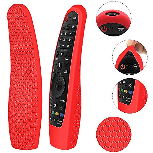 Winceed Silicone Protective Case for LG AN-MR600 / AN-MR650 / AN-MR18BA / AN-MR19BA Remote Control [Anti-Lost] Anti Slip LG Magic Remote Case Cover Skin Holder Sleeve Protector (Red) - Image 3
