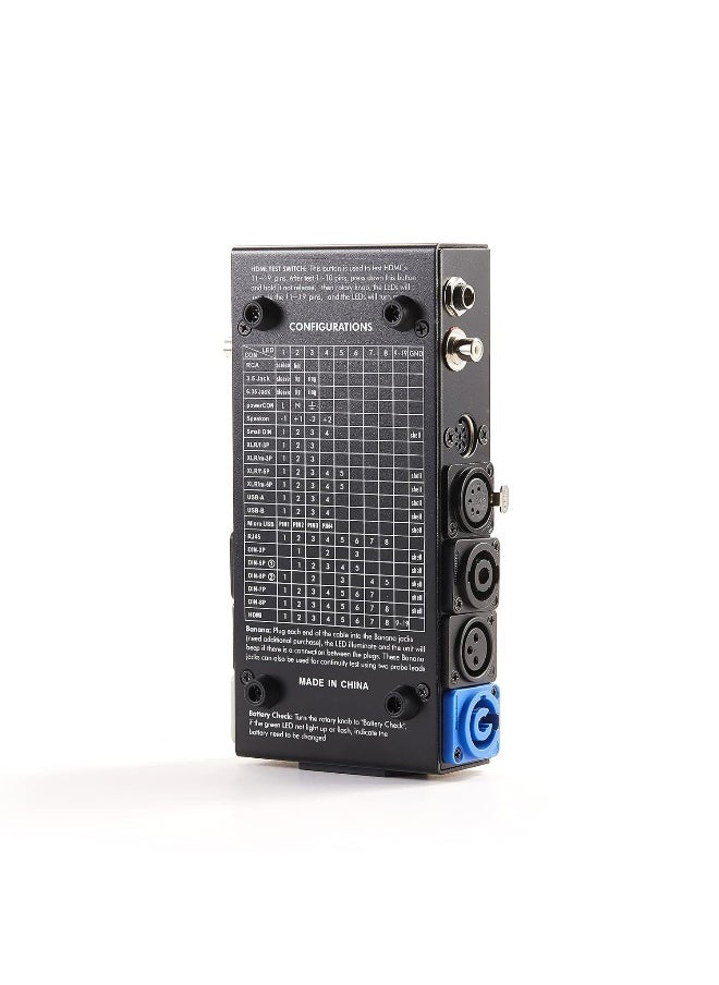 Generic 15-Plug Audio Cable Tester Line Finder Black 15-in-1 Cables Checker 10-Way Switch Wire Tracker with LED Indicators, Rectangular  - Image 4