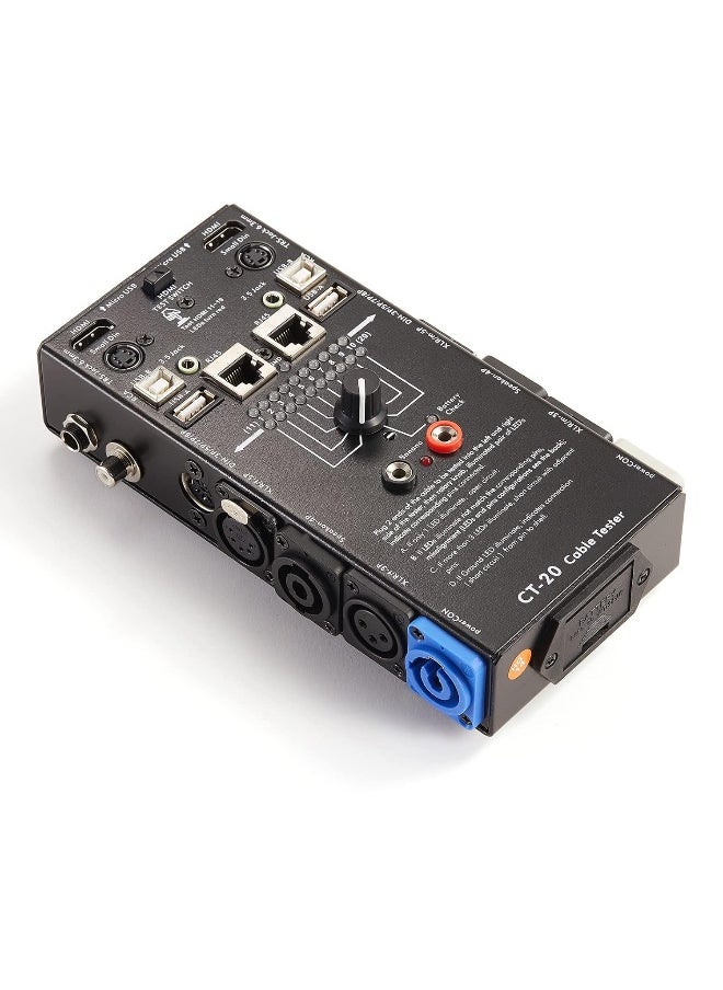 Generic 15-Plug Audio Cable Tester Line Finder Black 15-in-1 Cables Checker 10-Way Switch Wire Tracker with LED Indicators, Rectangular  - Image 5
