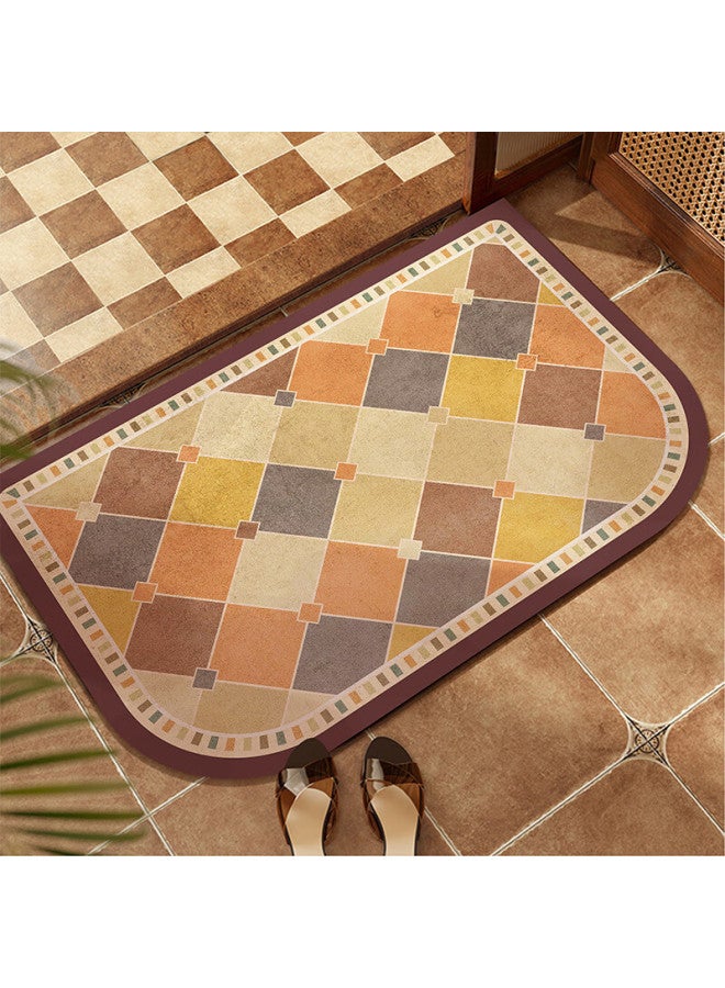 Yishang Bathroom Mat, Absorbent And Quick-drying, Non-slip Water Barrier Foot Mat, Entrance Carpet For Bathroom, Toilet And Bathroom, Dirt-resistant Thick Pad - Image 1