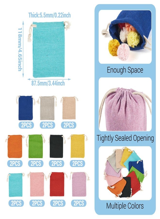 BB Beadthoven 22Pcs 11 Colors Cotton Cloth Drawstring Bags 4x5 Inches, Beadthoven Mixed Jewelry Pouches with Drawstring Reusable Gift Muslin Bags for Storage, Tea, Soaps, Candy, Snacks, Wedding Party, Christmas - Image 2