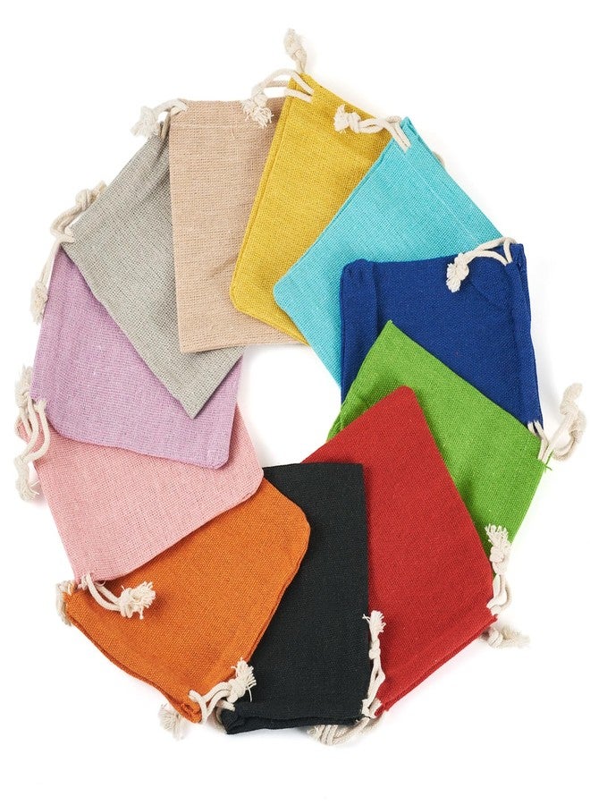 BB Beadthoven 22Pcs 11 Colors Cotton Cloth Drawstring Bags 4x5 Inches, Beadthoven Mixed Jewelry Pouches with Drawstring Reusable Gift Muslin Bags for Storage, Tea, Soaps, Candy, Snacks, Wedding Party, Christmas - Image 1