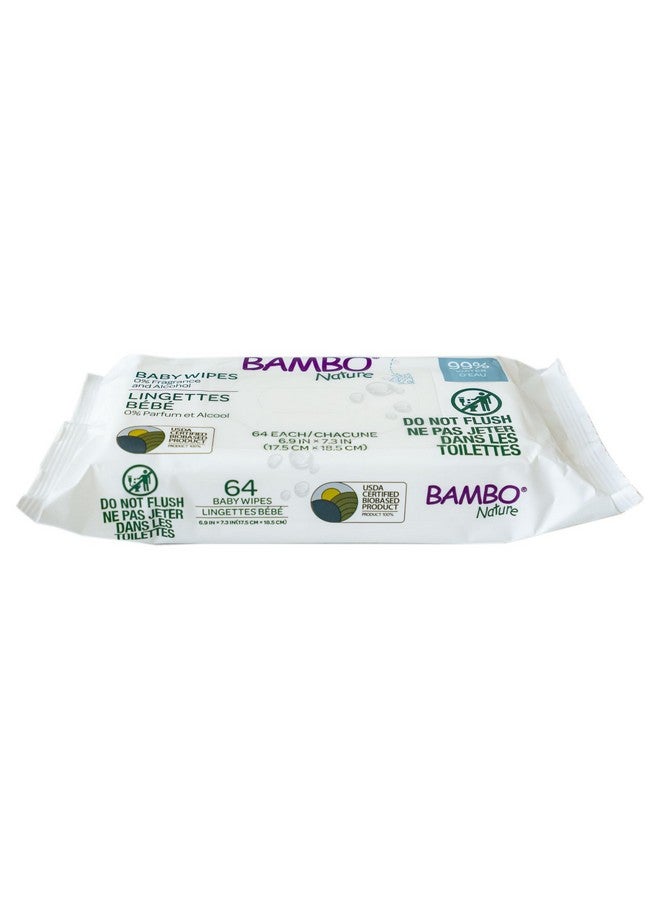 Bambo Nature USDA Certified Biobased Baby Wipes 64 Count