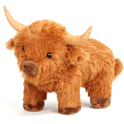 Wepop Highland Cow Weighted Stuffed Animals 16in 5 lbs Weighted Stuffed Animal Highland Cow Plush Adorable Cattle Stuffed Animal Dcor Gifts for Kids and Adults - Image 1