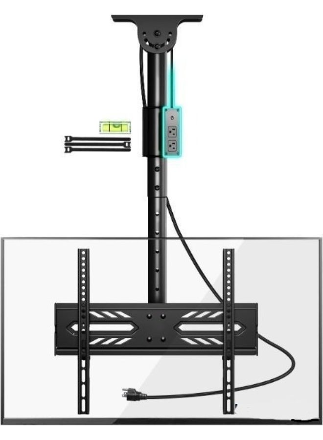 Ceiling TV Mount for 26–65 Inch Screens – Adjustable Height with Tilt and Swivel – Heavy-Duty Bracket for LCD, LED, and Flat Screens - Image 1