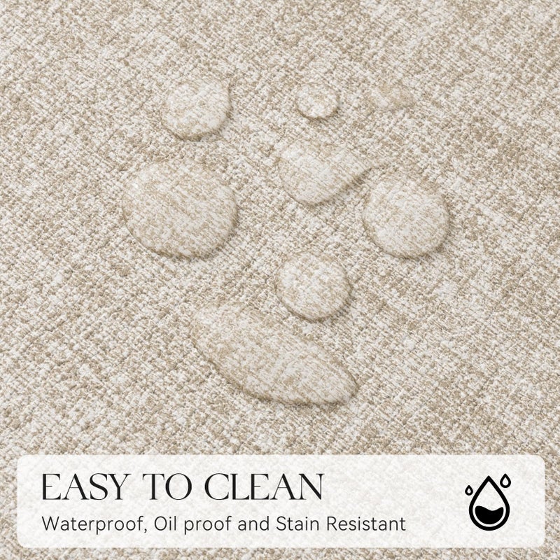 MOSAYT Faux Leather Placemats Set of 6, Heat Resistant Wipeable Washable Vinyl Place Mats with Coasters, Waterproof Oil Proof Table Mats for Kitchen Dining Party Indoor Outdoor, 12" x 17", Beige - Image 4