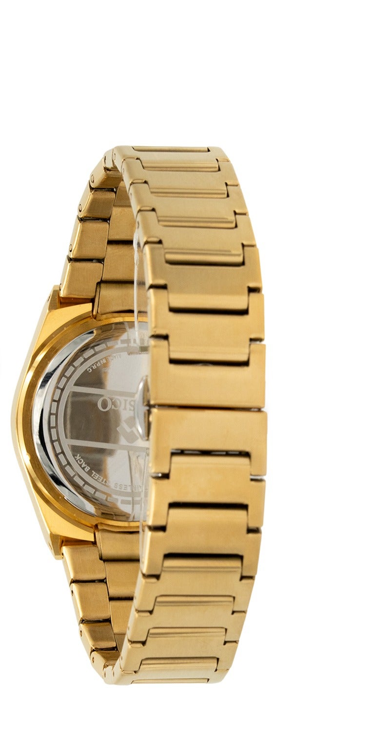 Clasico Eclipse Lady – Gold Radiance with White Detailing – 6-Hands Chronograph Watch with Steel Strap – Waterproof Design 32mm - Image 3