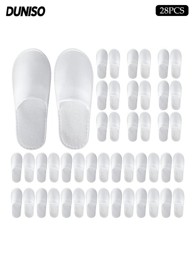 DUNISO 28 Pairs of Disposable Slippers Thicken Non Slip Disposable Slippers for Guest Portable Household Use Travel Slippers Closed Toe Ultra Soft Lightweight Slippers Disposable Hotel Slipper Indoor Slipper for Travel, Party Guest, Hotel and Spa - Image 1