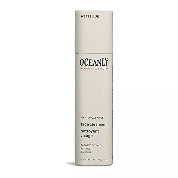 ATTITUDE Oceanly Face Cleanser Stick, EWG Verified, Plastic-free, Plant and Mineral-Based Ingredients, Vegan and Cruelty-free Beauty Products, PHYTO CLEANSE, Unscented, 1 Ounce - Image 1