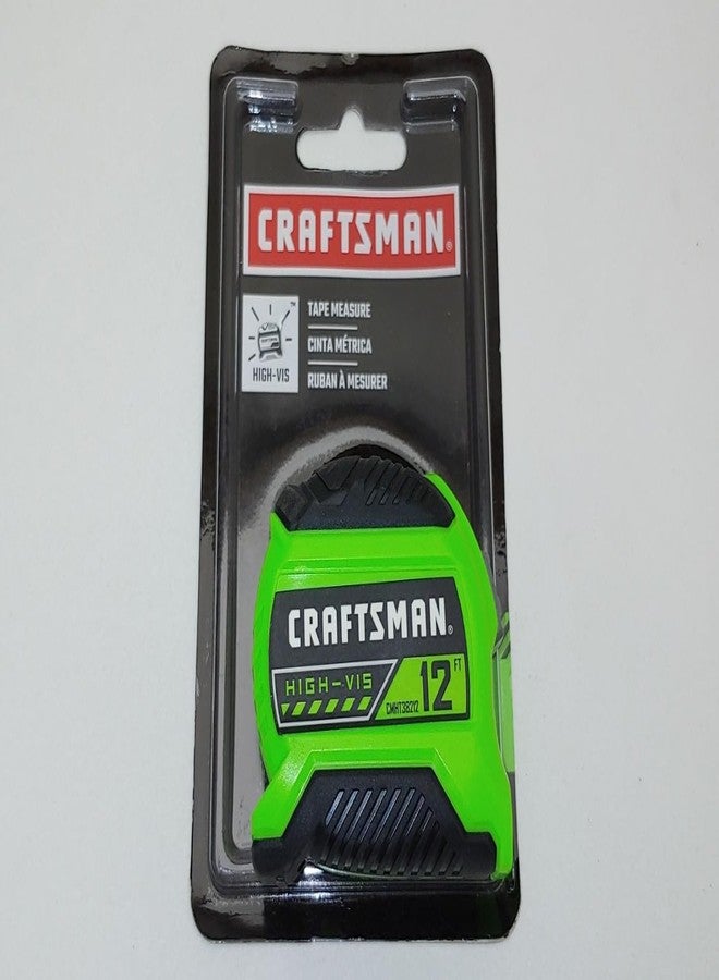 Craftsman 12' High Visibility Tape Measurer Measure Compact with Belt Clip, Lock - Image 3