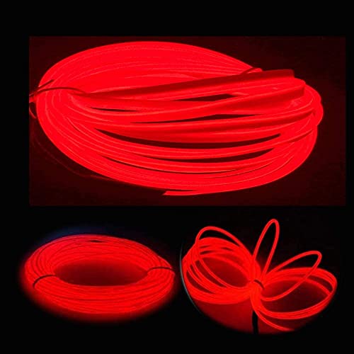 Automaze EL Wire, 16.4ft/5m Neon Lights Noise Reduction Neon Glowing Strobing Electroluminescent Wire for Parties, Halloween, DIY Decoration (Red) - Image 2