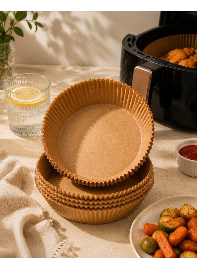 Air Fryer Paper Liners 100 PCS, Disposable Parchment Paper Basket Liners, 16cm Round Non Stick Air Fryer Liners, Oil & Water Resistant, Heat Resistant Baking Paper for 4.5-5 QT Air Fryer, Food Grade Kitchen Accessories - Image 4