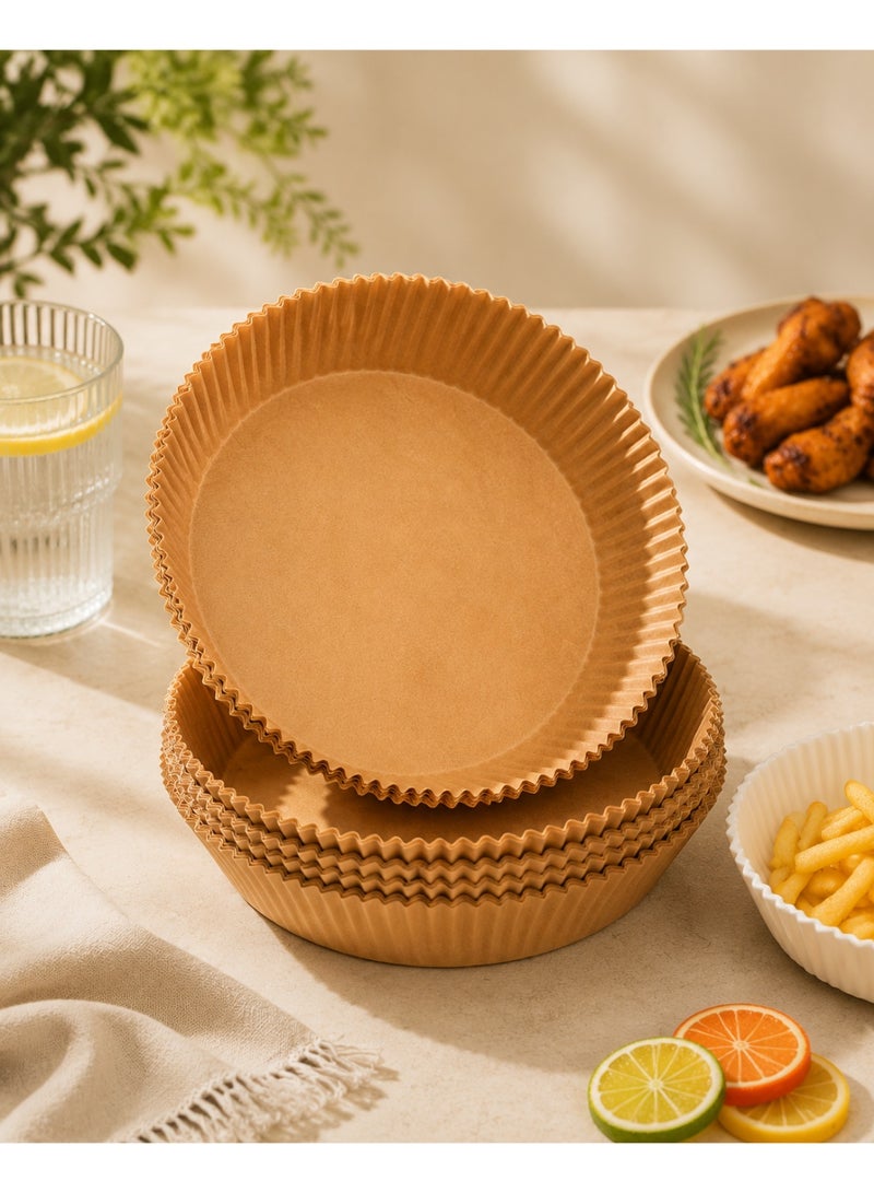 Air Fryer Paper Liners 100 PCS, Disposable Parchment Paper Basket Liners, 16cm Round Non Stick Air Fryer Liners, Oil & Water Resistant, Heat Resistant Baking Paper for 4.5-5 QT Air Fryer, Food Grade Kitchen Accessories - Image 5